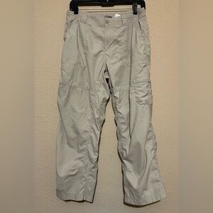 Columbia Titanium Cargo Hiking Capri Pants Womens 10 Beige Packable Camp